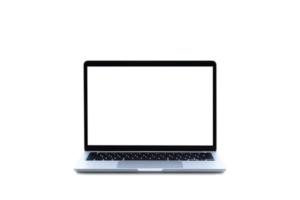 Laptop Oder Notebook Mit Leerem Bildschirm Auf Weißem Hintergrund — Stockfoto