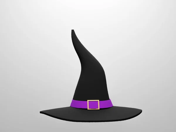 Heksenhoed Witte Achtergrond Voor Halloween Dag Render Illustratie — Stockfoto