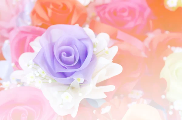 Soft focus of fabric rose bouquet — Stock Photo, Image