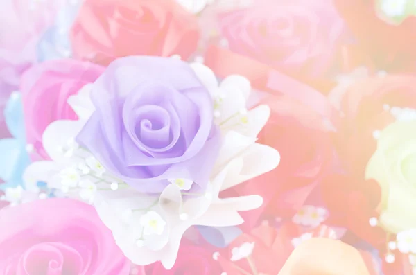 직물의 소프트 포커스 장미 꽃다발 — 스톡 사진