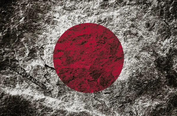 Grunge Bandeira do Japão no fundo de pedra — Fotografia de Stock