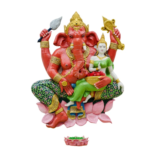 Индийский Бог Ганеша Индуистское Имя Бога Санкатахара Ганапати Белом Фоне — стоковое фото