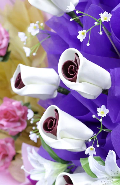 Artificial rose flowers bouquet — Stock Photo, Image