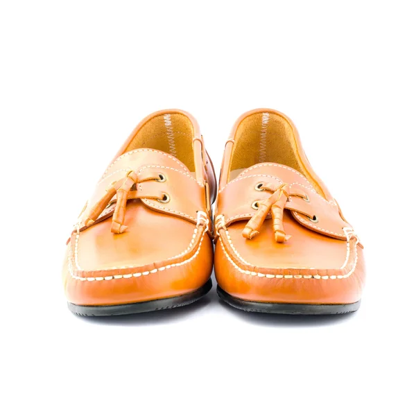 Beyaz arka plan üzerinde izole kahverengi Erkek Ayakkabı