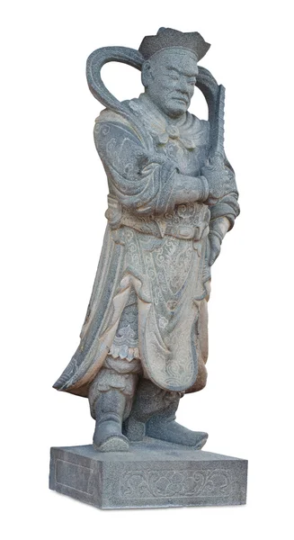 Estátua de pedra guerreira chinesa no templo Matchimawas em Songkhla , — Fotografia de Stock