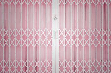 pembe metal ızgara sürgülü kapı ile pad kilit ve alüminyum handl
