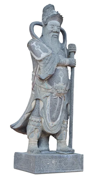 Chinesische Kriegerstein-Statue im Matchimawas-Tempel in Songkhla, — Stockfoto