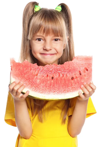 Little girl with watermelon — Stock Photo, Image