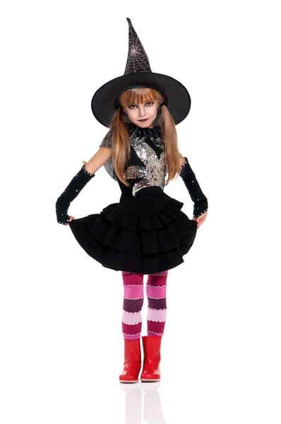 Halloween lány boszorkány — Stock Fotó