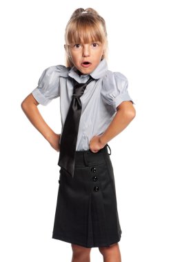 Beyaz poz kız öğrenci