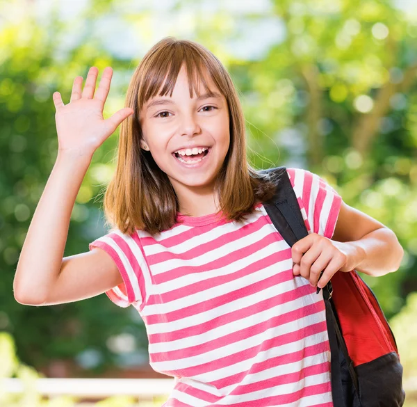 Meisje terug naar school — Stockfoto