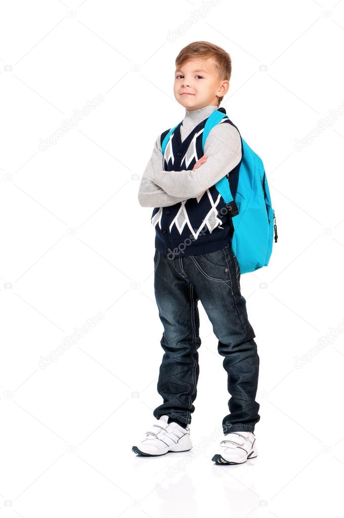 boy with backpack