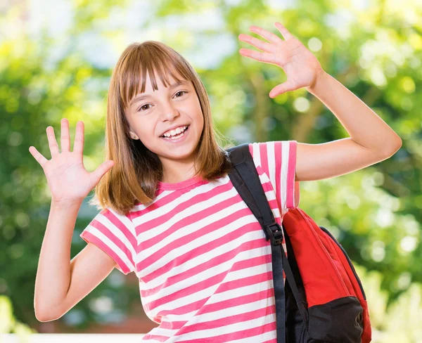 Meisje terug naar school — Stockfoto