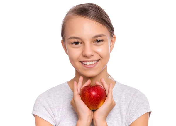 Flicka känslor och mat — Stockfoto