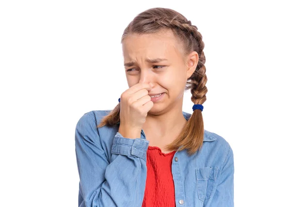 Ragazza emozioni e segni — Foto Stock