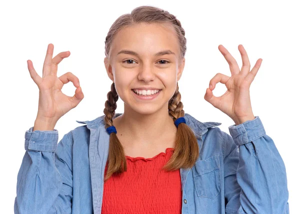 Mädchen Emotionen und Zeichen — Stockfoto