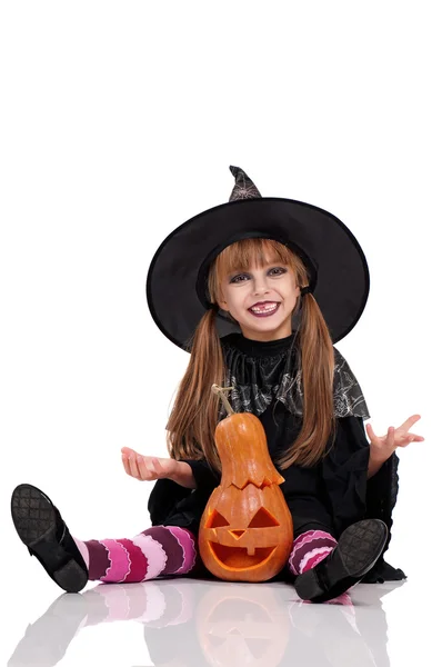 Menina em traje de Halloween — Fotografia de Stock