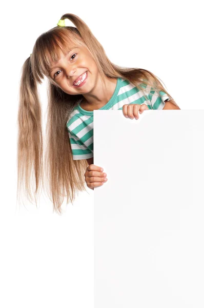 Κοριτσάκι με το λευκό κενό — Φωτογραφία Αρχείου