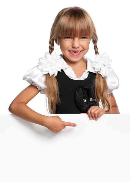 Menina com branco em branco — Fotografia de Stock