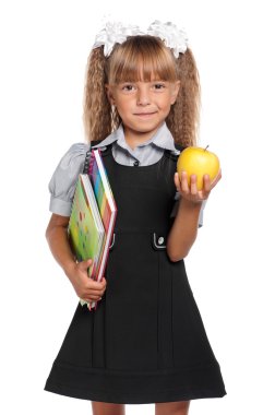 egzersiz kitap ile küçük kız