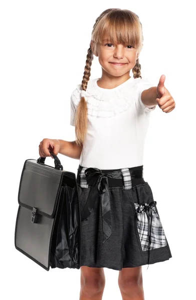 Little girl with briefcase — Stock Photo, Image