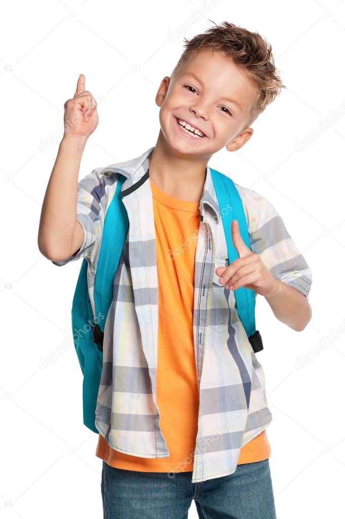 Boy with backpack