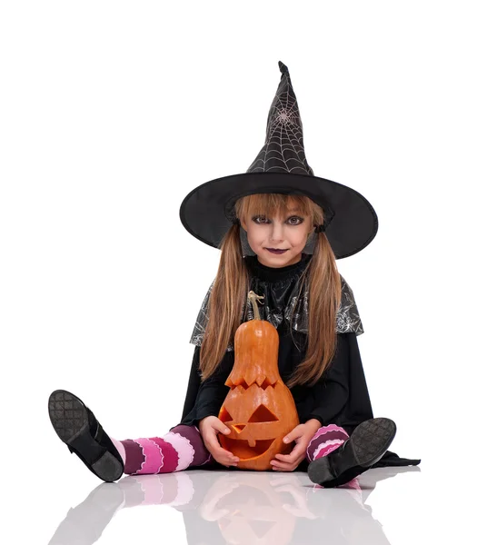 Menina em traje de Halloween — Fotografia de Stock