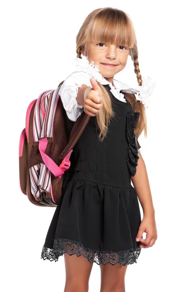 Little girl with backpack — Stock Photo, Image