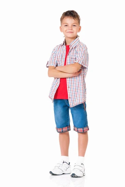 Boy with hands folded Stock Image
