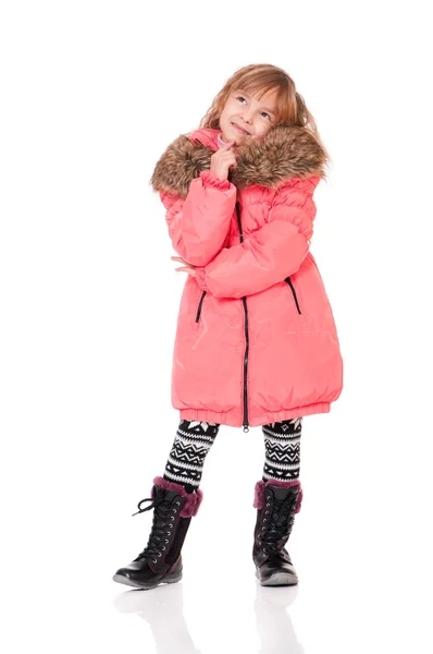 Little girl dressed with winter clothes — Stock Photo, Image