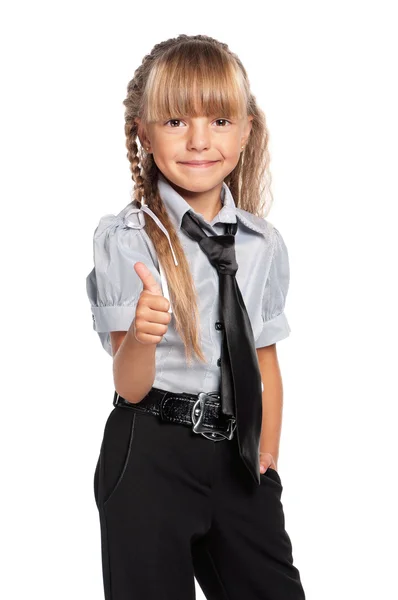 Little girl showing thumbs up — Stock Photo, Image
