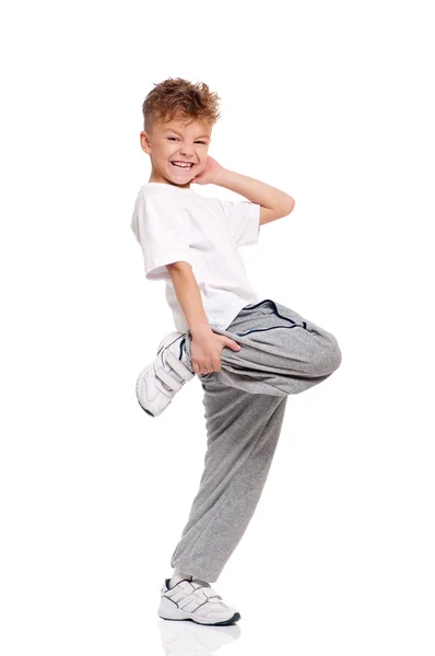 Happy little boy dancing — Stock Photo, Image