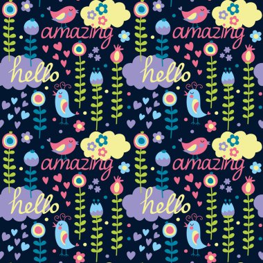 Dikişsiz desen harika kuşlar