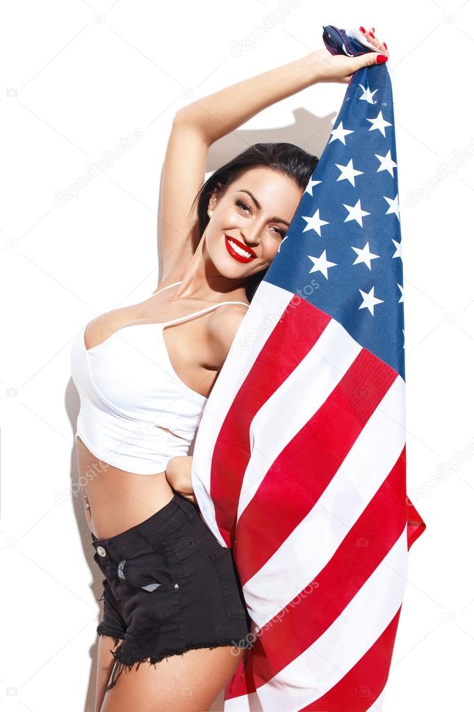 Big Tits American Flag