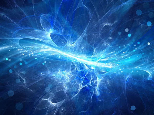空間で青い光る高エネルギー プラズマ フィールド — ストック写真
