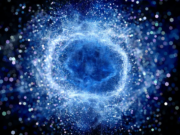 High energy power field in space with particles — Stock Photo, Image