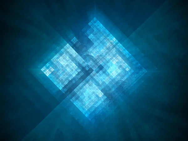 공간에 블루 빛나는 새로운 프로세서 프로토타입 — 스톡 사진