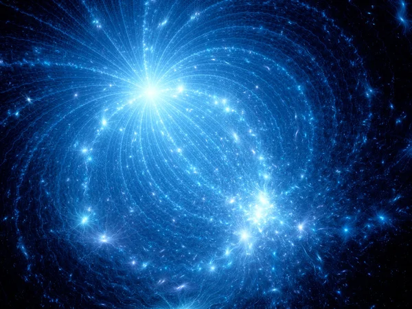 Blauwe gloeiende elektromagnetische plasma-veld in de ruimte — Stockfoto
