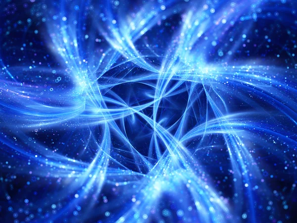 Blue glowing connections curves in space — Stock Photo, Image