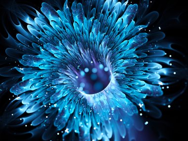 Mavi büyülü solucan deliği fraktal