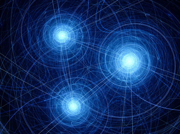 Blue glowing access points with trajectories — Stock Photo, Image