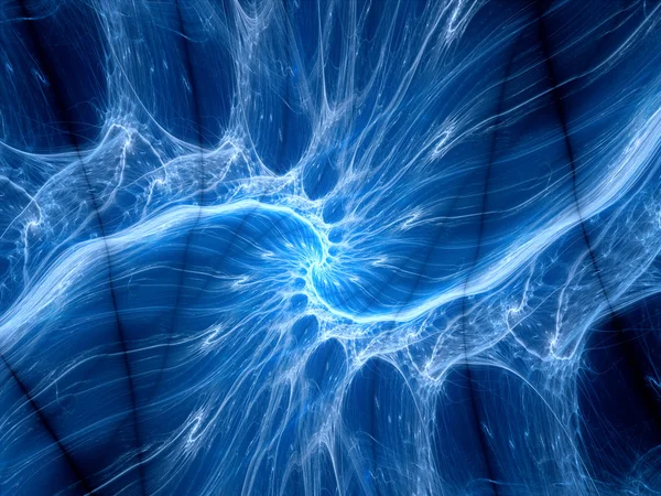 Blue glowing plasma curves fractal — Stock Photo, Image