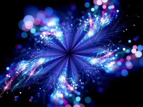 Magical glowing mandala star in space — Stock Photo, Image