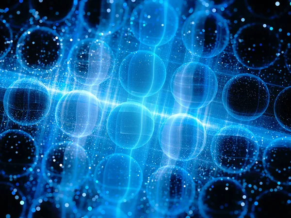 Синие светящиеся микро-линзы — стоковое фото