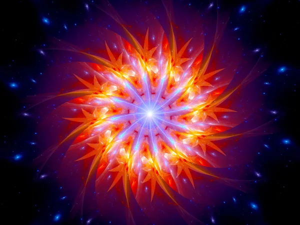 Colorful glowing space mandala — Stock Photo, Image