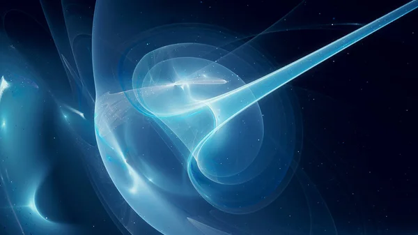 Blue glowing Einstein-Rosen bridge wormhole, interstellar travel, computer generated abstract background, 3D rendering