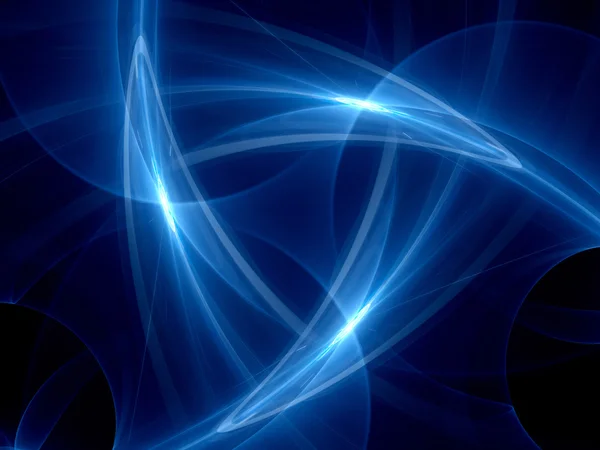 Синие светящиеся кривые в пространстве — стоковое фото