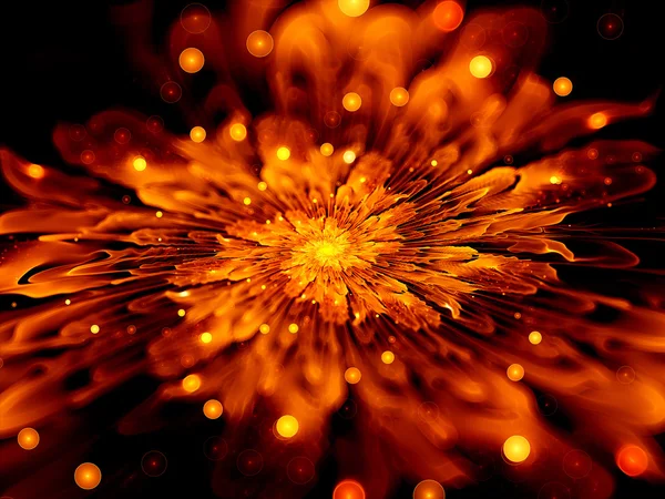 Flor fractal ardente — Fotografia de Stock