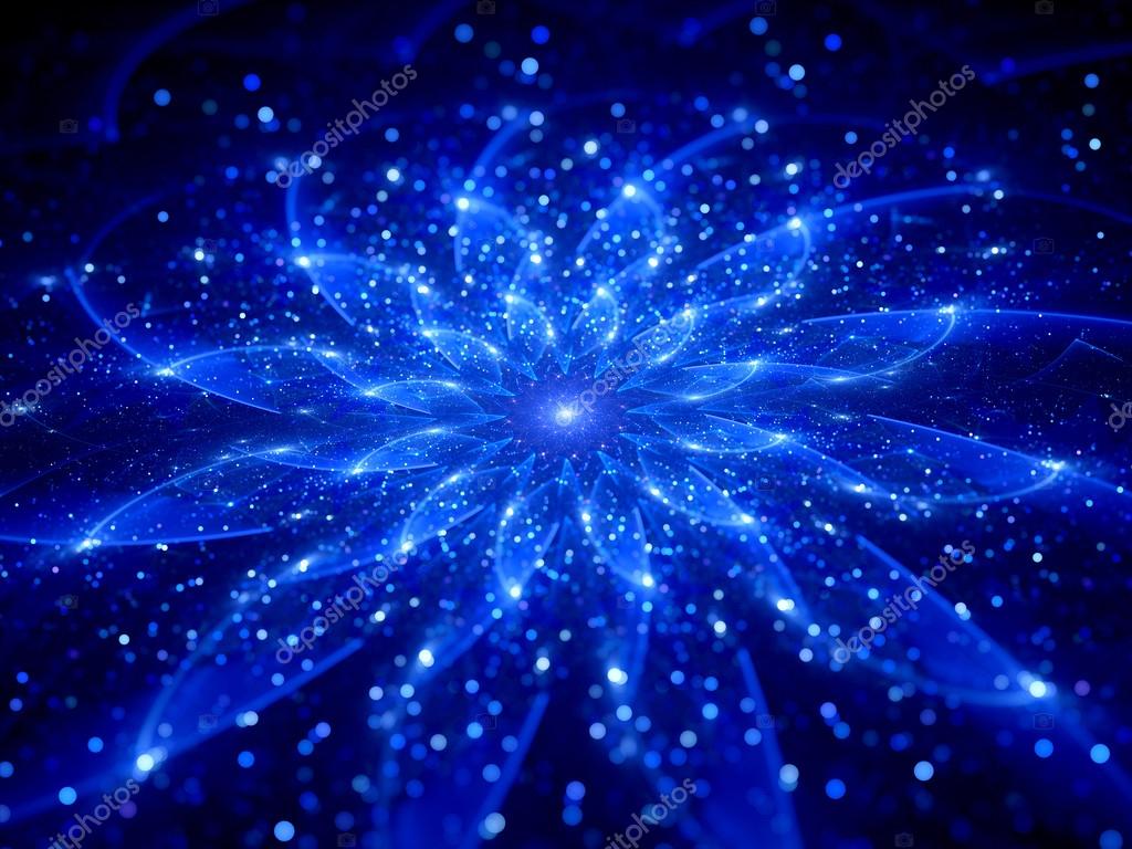 Blue glowing flower in space Stock Photo by ©sakkmesterke 61134625