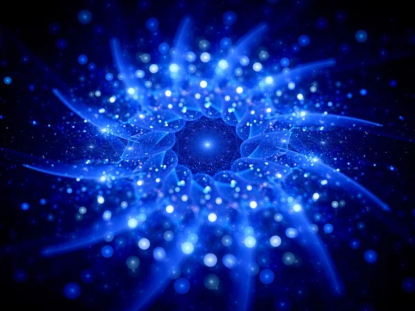 Blue glowing star shape in space — Stock Photo, Image